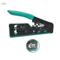 Pass through RJ45 Crimper Cutter Cutting Network Cable Crimping Tool Compact Size Spring Loaded Handle Comfortable Grip. 