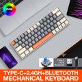 T-WOLF T30 Mechanical Keyboard TRI-Mode RGB Gaming Keyboard 63 Keys.
