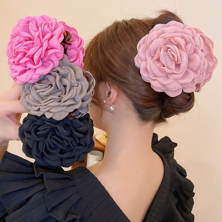 Big Flower Women's Hair Claws 2023 New In Vintage Fashion Headwear Simple Lage Size Hair Accessories for Women Gift