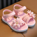 Summer New Soft Sole Anti slip Comfortable Fashion Princess Shoes Big, Medium, and Small Girls' Sandals Bow. 