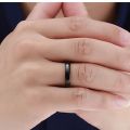 Black Fashionable Round Stainless Steel Finger Ring For Men. 