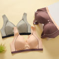 Breastfeeding bra, one piece, without steel ring, thin front buckle, adjustable feeding, gathering, breathable sleep bra for women. 