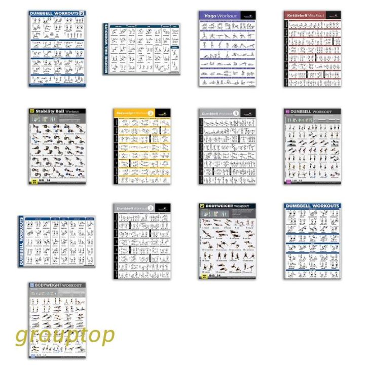 GROUP Exercise Ball Poster Laminated -Yoga Worksouts- Personal Fitness Planners Program - Swiss, Yoga, Balance & Stability Ball Home Gym Poster - Tone Your Core, Abs, Legs Gluts & Upper Body（Yoga Worksouts）