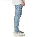 Jeans Men Black Cargo Pants Multi Pockets Denim Pantalones Blue Slim Fit Overol Hombre Fashion Casual Streetwear Trousers 3XL. 