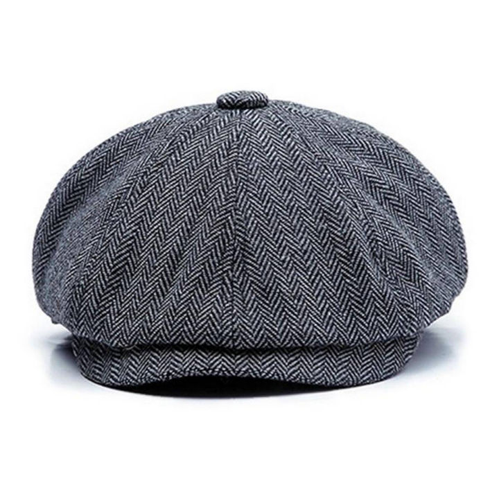 【ALLGOOD】1Pcs Spring and Autumn Warm and Comfort Mens Flat Cap Beret Herringbone Newsboy Peaky Blinders Baker Boy Hat Winter
