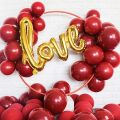 100Pcs Ruby Red Balloon Glossy Metal Pearl Latex Balloons Chrome Metallic Colors Air Balloons Wedding Party Decoration.