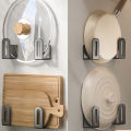 2pc/set Cutting Board Pot Cover Rack Sink Sponge Organizer Bathroom Multifunctional Wall Mounted Stainless Steel Kitchen Shelf.