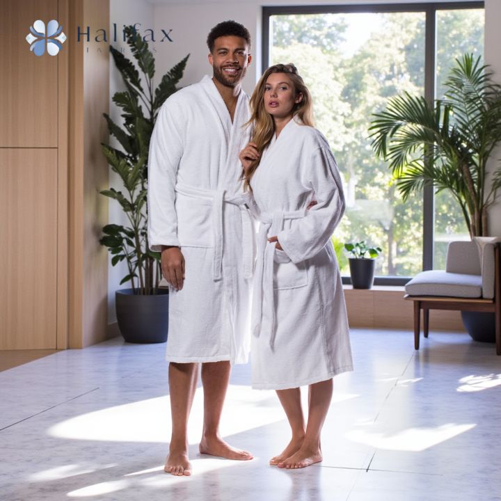Turkish 100% Cotton Terry Unisex Bathrobe – Luxury SPA Kimono Style, Soft & Absorbent Adult Robe with Belt & Pockets