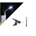 Creative USB Fan Flexible Portable Mini Fan USB LED Light Lamp For Power Bank Notebook Computer Summer Gadget. 