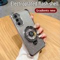 For Samsung Galaxy A14 5G Case Shockproof Electroplated TPU Rotating Gyro Stand Cover Phone Casing For SamsungA14 5G Back cover. 