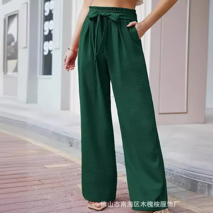 2024%20Amazon%20cross-border%20foreign%20trade%20summer%20new%20women's%20high-waisted%20loose%20fashion%20casual%20comfortable%20wide-leg%20pants%20trousers%20-%20Image%203