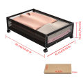 GC Under Bed Storage Drawer, Storage With Wheels, Metal Mesh, Transparent Visual Dust Cover, Under Bed Storage Containers For Clothes, Shoes, Toys, Books. 