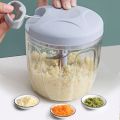 Hand Manual Blender Vegetable Cutter & Manual Meat Grinder - 6-Blade.