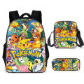 Pokemon Pikachu Kids Backpack Cartoon Pikachu Print Pencil Case Crossbody Bag Set Boy Shoulder bag Student Schoolbag Gifts. 