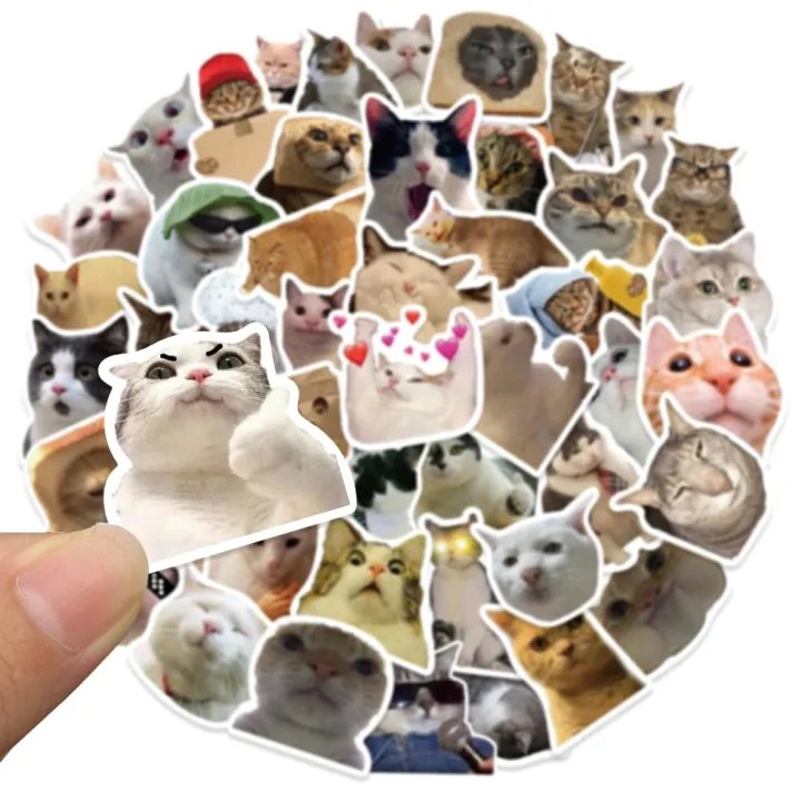 50Pcs%20Cute%20Cartoon%20Cat%20Stickers%20Funny%20Cat%20Memes%20Graffiti%20Stickers%20for%20Teens%20Adults%20Kids%20Waterproof%20Vinyl%20Stickers%20for%20Laptop%20Phone%20Guitar%20Water%20Bottles%20Luggage%20-%20Image%204
