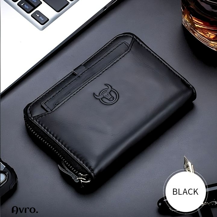 Avro Men Wallets Buffalo Leather Short Wallet Business Wallets Pure Clutch Wallets Multi-Card Position Wallets Pure Leather Wallet Travel Purses Pouch ID Credit Cards Holders