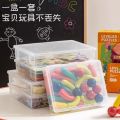 Children's puzzle toy storage box transparent plastic household classification small particle Lego building blocks tangram organizing box.