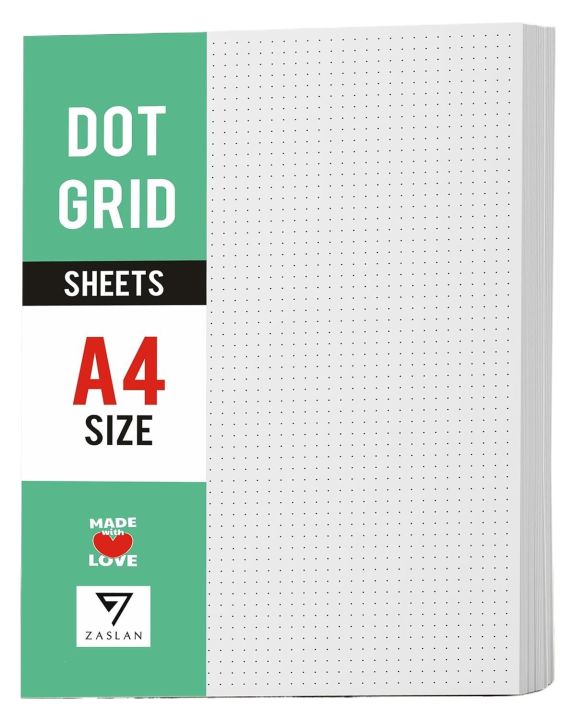 Dotted Loose Leaf Paper Sheets 110 GSM for Bullet Journaling, Artist Writing Drawing, Pack of 70 Sheets/140 Pages, White