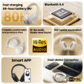 HAYLOU S30 Wireless Bluetooth 5.4 Headphones 43dB Adaptive Noise Cancelling Headsets 40mm Driver 80H Playtime Earphones.