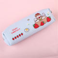 material Cartoon pen bag Portable Large size Cartoon design Cute bear stationery box Zipper closure Creative zipper pencil bag for School supplies Office organization Students Stationery storage Gift. 