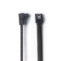 50CM SATA 3.0 III SATA3 7pin Data Cable Right Angle 6Gb/s SSD Cables HDD Hard Disk Data Cord with Nylon Sleeved(White).