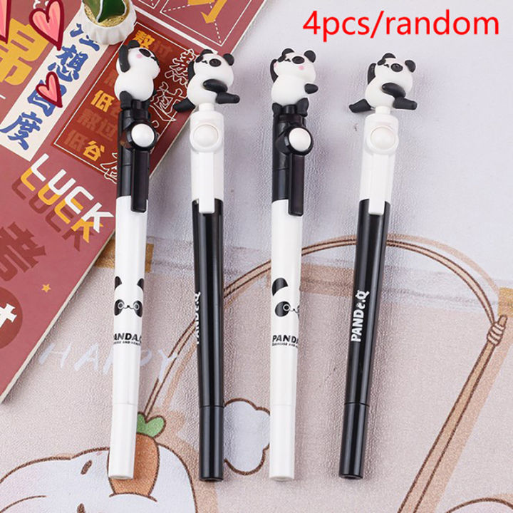4 Pcs Kawaii Panda Ballpoint Pen 0.5mm Black Ink Creative Rotatable Gel Pens SUPER BABY