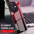 PlusCase for OPPO A3 A3x 4G 5G Case Glass Hard Gradient Painted Shockproof Phone Back Cover. 