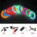 10m/5m/3m/1m 3v 5v Usb 12v Neon Glow El Wire Rope With Adapter Flexible Led Strip For Car Party Dance Atmosphere Decor.