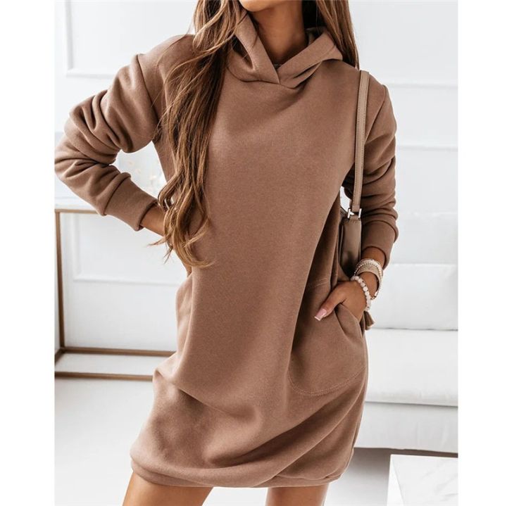 2022%20Autumn%20Fashion%20Women's%20Dress%20Casual%20Black%20O-neck%20Loose%20Print%20Elegant%20Sweatshirt%20Dress%20Female%20Winter%20Warm%20Ladies%20Clothes%20-%20Image%203