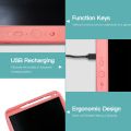 Rechargeable LCD writing pad 9-inch handwriting drawing board with tylus lock button. 