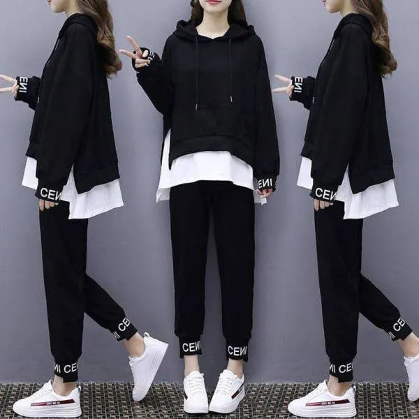 Junior%20High%20School%20Student%20Loose%20plus%20Size%20Women's%20Clothing%20Sportswear2022Spring%20and%20Autumn%20FatmmHip-Hop%20Pullover%20Girl%20Set%20-%20Image%205