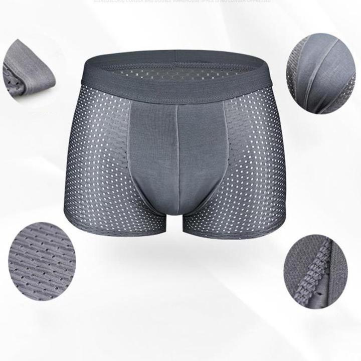 4pcs/Box%20Men%20Mesh%20Breathable%20Briefs%20Solid%20Color%20Underwear%20Comfortable%20Boxers%20-%20Image%204