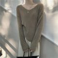 v Collar Soft Glutinous Sweater Women's Autumn and Winter Design Sense Niche Idle Style Knitwear Loose All-Match Small Top Clothes.