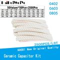 2500PCS/LOT 0402 0603 0805 SMD Chip Ceramic Capacitor Assorted Kit 50 Values*50Pcs 1PF-10UF Samples Kit Electronic Diy Kit SET.