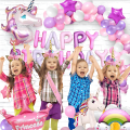 Unicorn Theme Birthday Decoration Balloon Set For Kids- (Pack of 05 Pcs). 