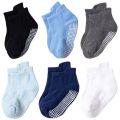 6 Pairs/Lot Spring Autumn Kids Anti-slip Socks Solid Color Soft Breathable Cotton Babys Boat Socks Boys GirlsTrampoline Socks.