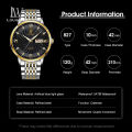 LouisWill Men's Fashion Watch Chinese English Double Calendar Watch Waterproof Luminous Watch Diamond Quartz Watch Steel Band Watch Luminous Pointer. 