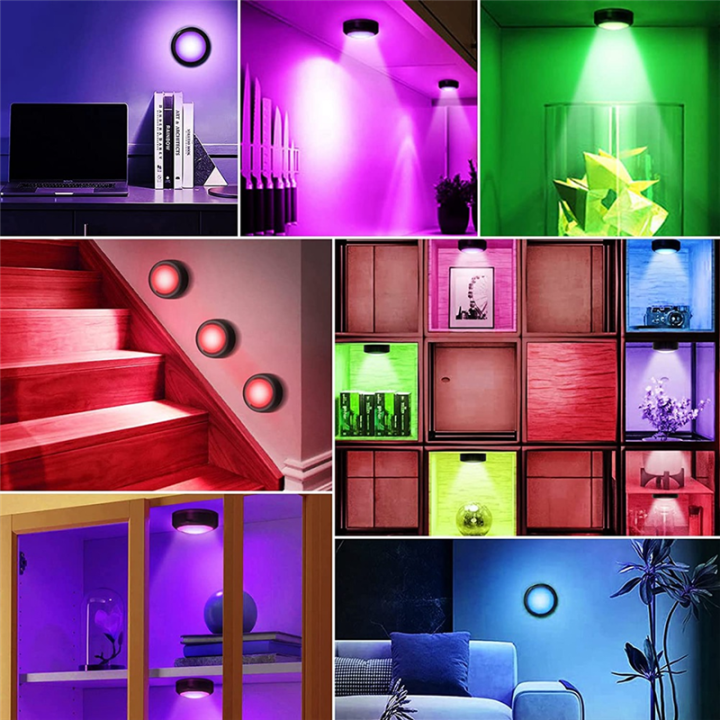 16%20Colors%20RGB%20LED%20Puck%20Lights%20with%20Remote%20Under%20Cabinet%20Lights%20Wireless%20for%20Closet,Bedroom%20-%20Image%206