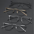 Ultra Light Pure Titanium Myopia Glasses Frame for Men's Business Retro Casual Square Eyeglasses. 
