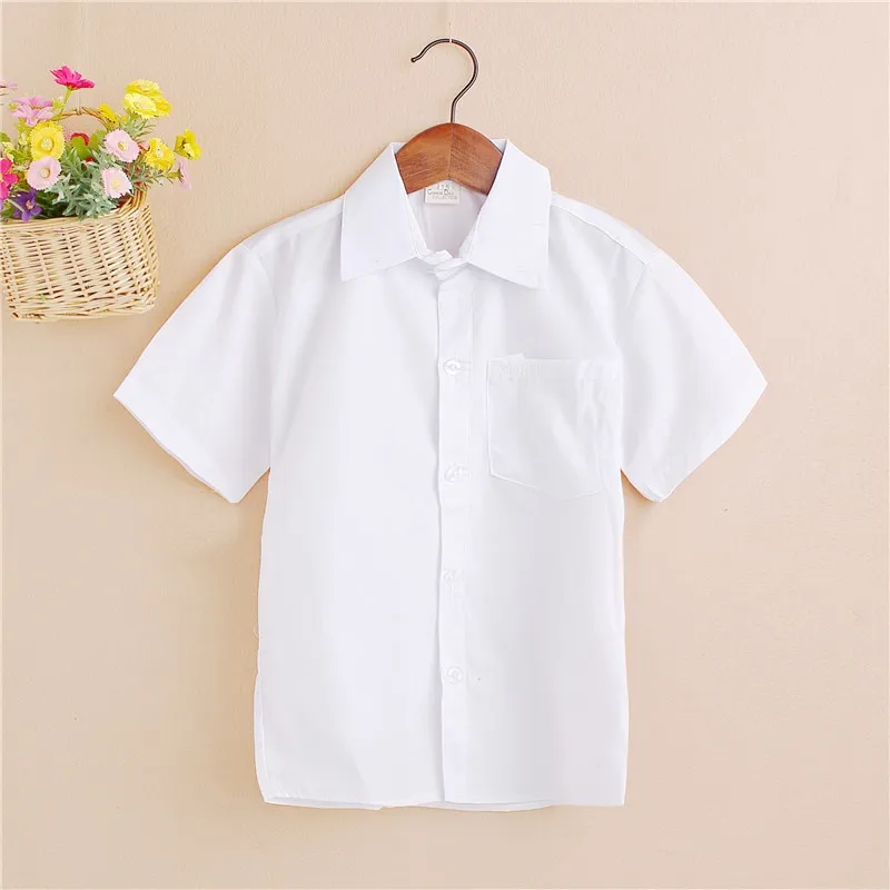 Boy white shirts Summer children's clothing cotton short-sleeved