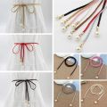 【beauty code store】Thin Braid Women Belt Woven Tassel Pearl Waist Strap Boho Waistband Waist Rope Waist Belts For Accessories. 