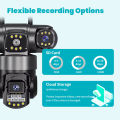 V380 PRO 3 Lens WIFI IP Camera Outdoor Waterproof 6MP Auto Tracking Color Night Vision Two Way Audio Three Lens PTZ CCTV Camera. 