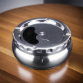 Stainless Steel Silver Ashtray for Indoor and Outdoor Use. 
