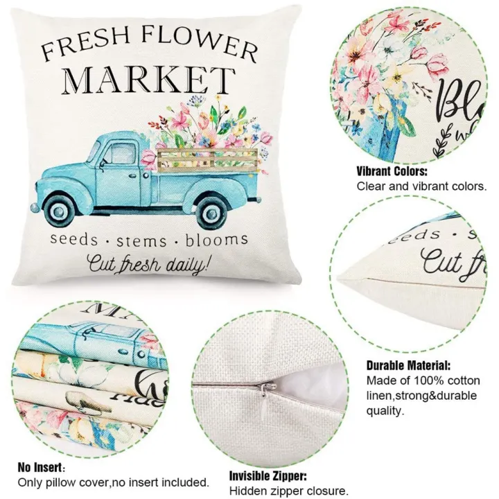 Spring%20Pillow%20Covers%2018X18Inch%20Throw%20Pillow%20Case%20Set%20of%204,Home%20Decor%20-%20Image%203