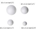 20ps 4 Different sizes 8/1.2/1.6/2 Inches White Craft Foam Balls, Foam Craft Balls, Foam Balls For Arts and Crafts, DIY Craft For Home, School Craft Project. 