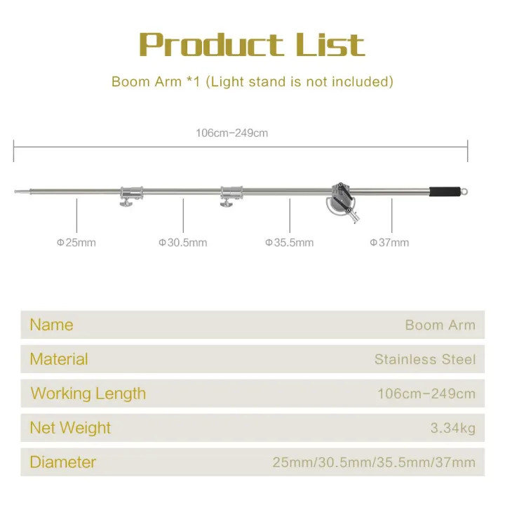 SH%20106cm-249cm%20Stainless%20Steel%20Cross%20Arm%20Bar%20With%20Weight%20Bag%20Photo%20Studio%20Accessories%20Extension%20Rod%20Photo%20Studio%20Kit%20Light%20Stand%20-%20Image%205