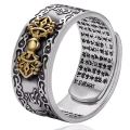 Men Feng Shui Amulet Wealth Lucky Open Adjustable Pixiu Ring China Traditional Culture Unisex Buddhist Cloud Pixiu Ring. 