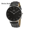 HSRT WD1 Cool Quartz Leather Stylish Wrist Watch For Man Full Black.