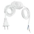 (New)White Lamp Power Cord w Dimmer witch AC 250V/110V U Plug.