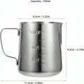 350 ml Milk Frothing Pitcher Stainless Steel Milk Frother Cup Measurements on Side for Cappuccino Latte Art Barista Steam Pitchers Milk Jug Cup Espresso Machines. 